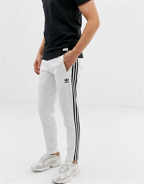 weiße adidas jogginghose mit 3 streifen herren